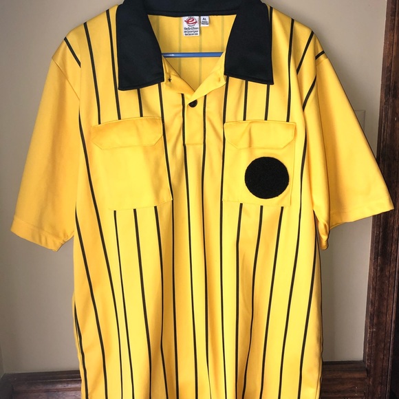 Referee shirt yellow w/Velcro for ref assoc. patch - Picture 1 of 2